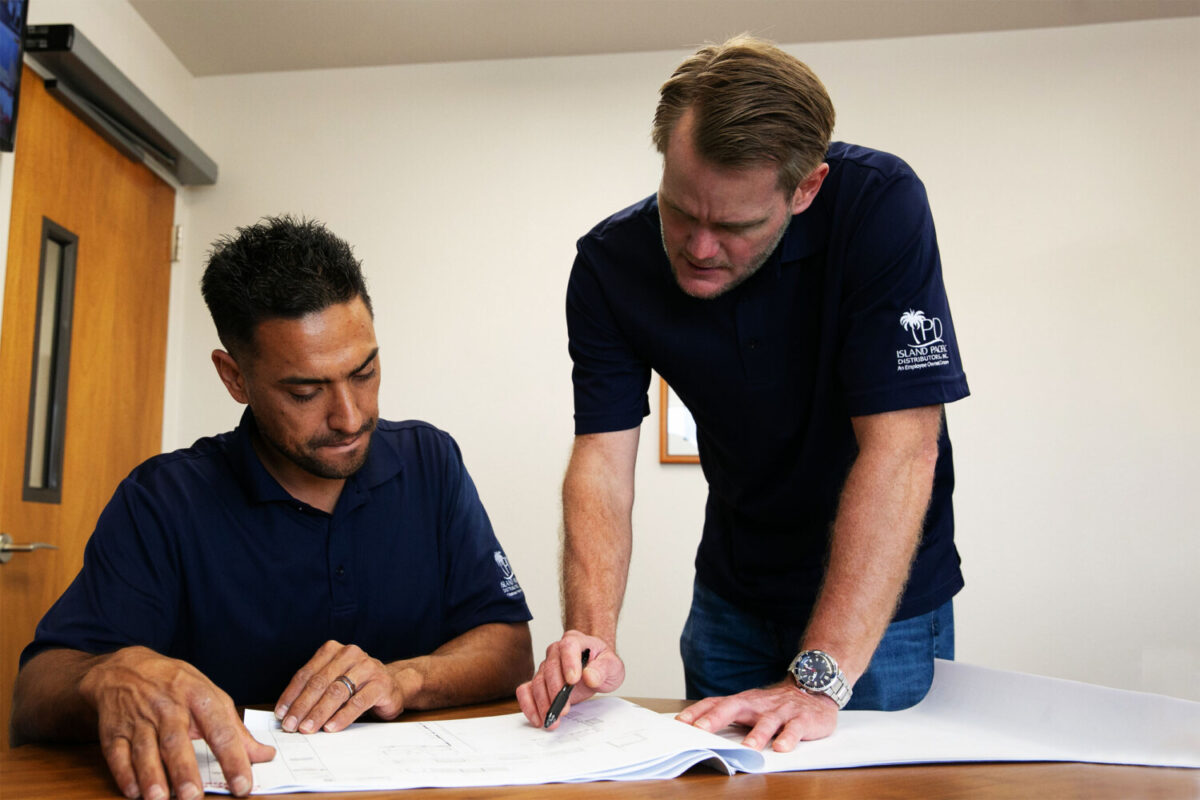 photo of IPD employees working on a project designs
