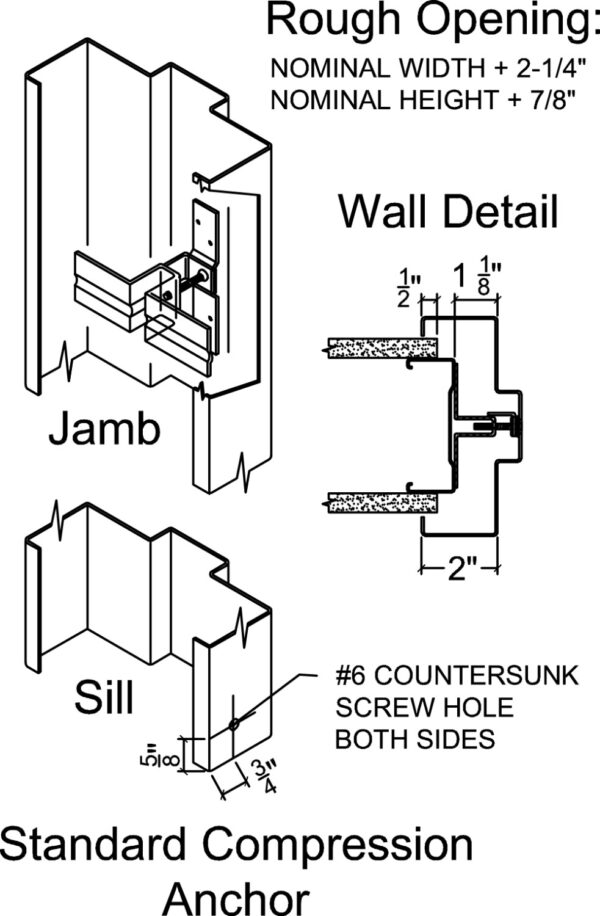 Standard Knockdown Drywall Compression Fit Frame - Image 3